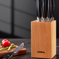 Aiheal Steak Knives Set of 8 with Beech Knife Block, 4.5 Inch Steak Knives with Unique Damascus Pattern, Non Serrated Stainless Steel Steak Knife Set, Full Tang Handle Design for Kitchen Dinner