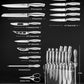 Aiheal Knife Set,17 Pieces Stainless Steel Kitchen Knife Set with Clear Acrylic Knife Stand, Super Sharp knives in One Piece Design